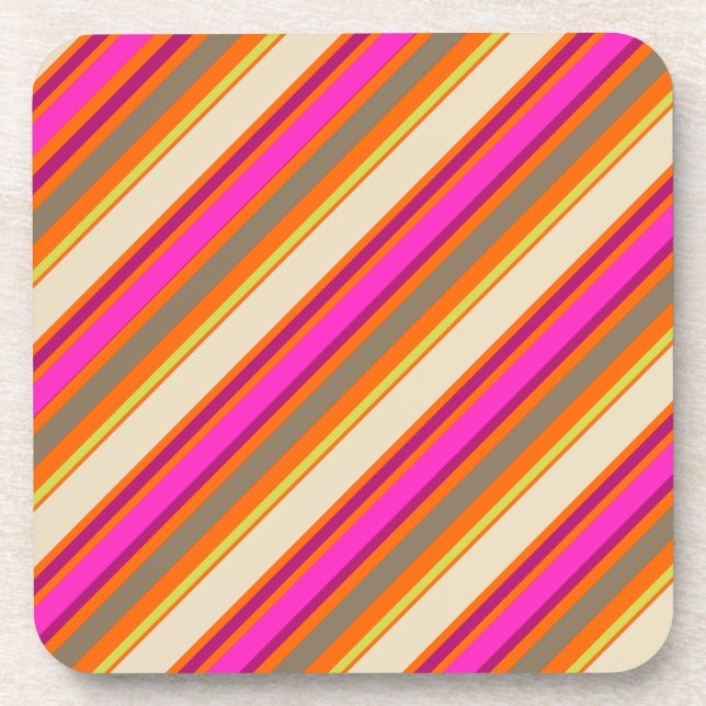 PixDezines Malibu Stripes/DIY background colour Coaster (Front)