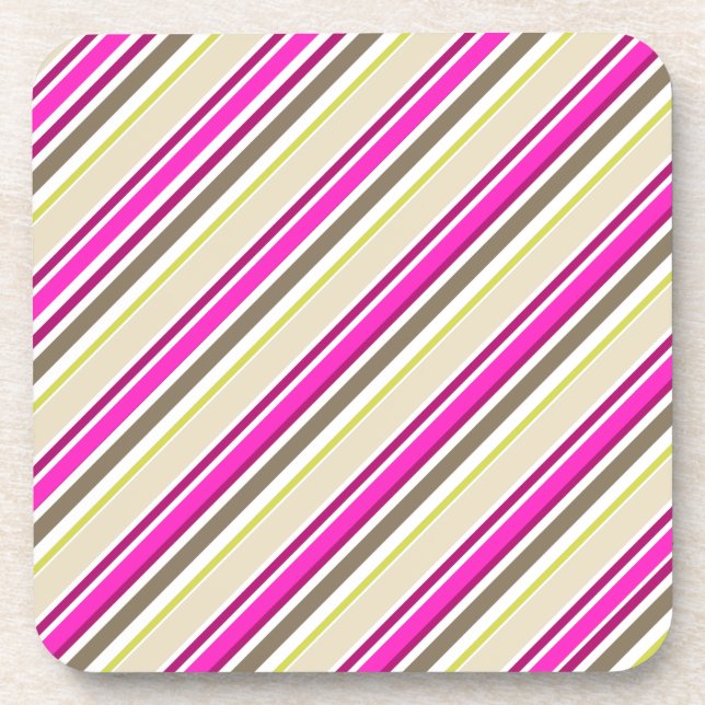 PixDezines Malibu Stripes/DIY background colour Coaster (Front)