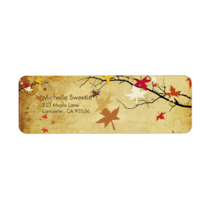 PixDezines Maple Branch Return Address Label