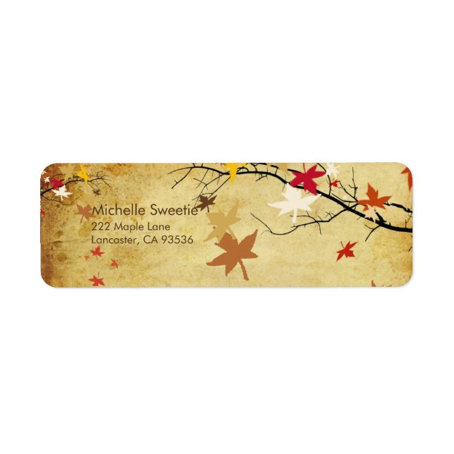 PixDezines Maple Branch Return Address Label (Front)