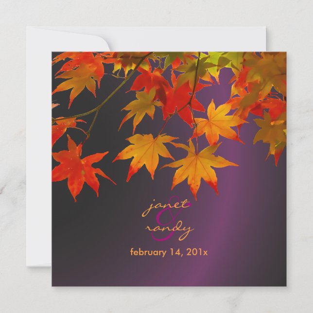 PixDezines maple leaves/fall event Invitation (Front)