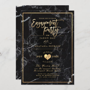 PixDezines Marble/Faux Gold/Engagement Party Invitation