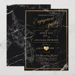 PixDezines Marble/Faux Gold/Engagement Party Invitation