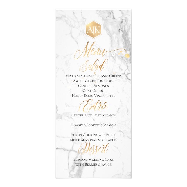 PixDezines Marble/Faux Gold Honeycomb Menu (Front)