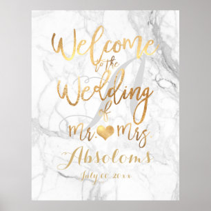 PixDezines Marble/Faux Gold/Reception Poster