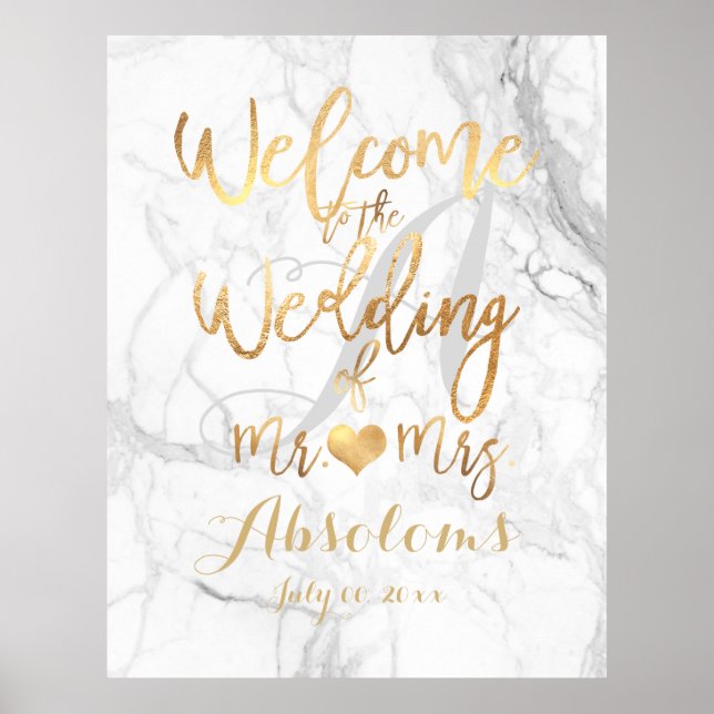 PixDezines Marble/Faux Gold/Reception Poster (Front)