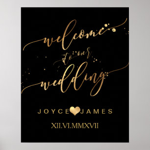 PixDezines MARBLE+FAUX GOLD SCRIPT/WELCOME Poster