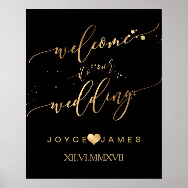 PixDezines MARBLE+FAUX GOLD SCRIPT/WELCOME Poster (Front)