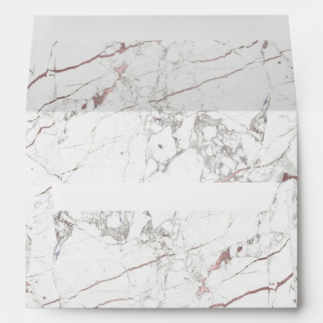 PixDezines Marble+Faux Rose Gold Frame Envelope (Back (Bottom))