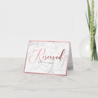 PixDezines Marble Faux Rose Gold/Reserved Table Card