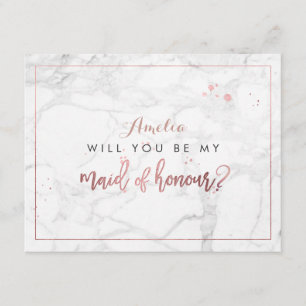 PixDezines Marble /Faux Rose Gold Will you be. Invitation