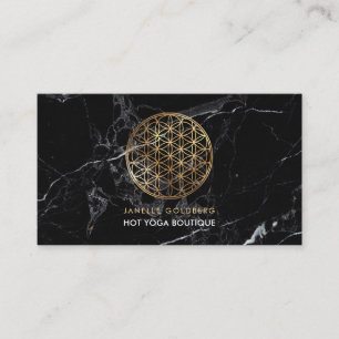 PixDezines Marble/Flower of Life/Faux Gold Business Card