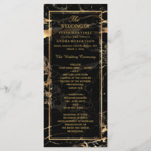 PixDezines Marble+Gold Veins Wedding Program