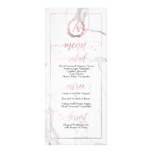 PixDezines Marble+Shine Rose Gold Monogram Menu