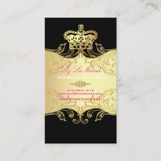 PixDezines MARIE ANTOINETTE en Oro Business Card (Front)
