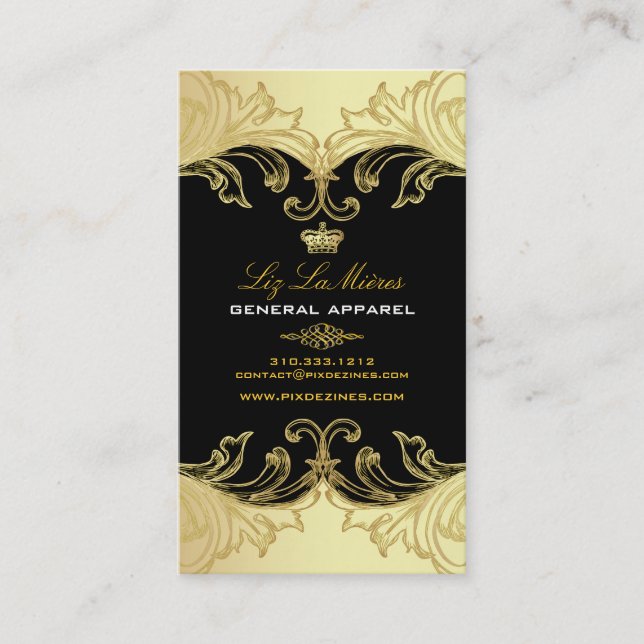 PixDezines Marie Antoinette on Pique Damask Business Card (Front)