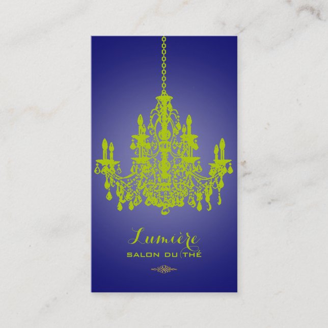 PixDezines matcha green chandelier/DIY background Business Card (Front)