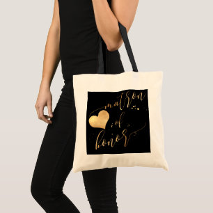 PixDezines Matron of Honour/Faux Gold Calligraphy Tote Bag