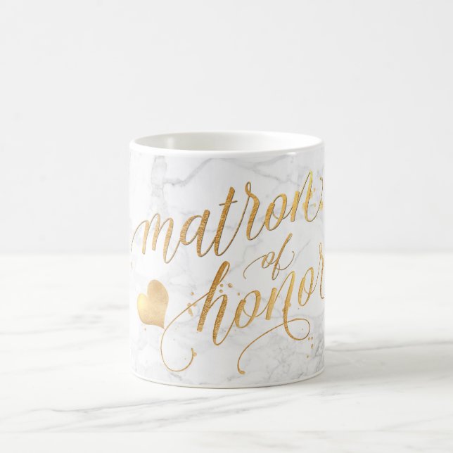 PixDezines Matron of Honour/Marble+Faux Gold/Scrip Coffee Mug (Center)