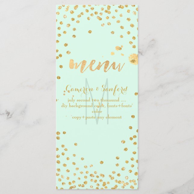 PixDezines menu DIY colour/dazzled gold specks (Front)