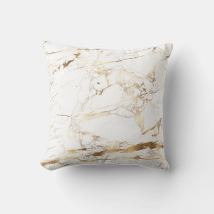 PixDezines Midnight Blue Marble+Faux Gold Cushion