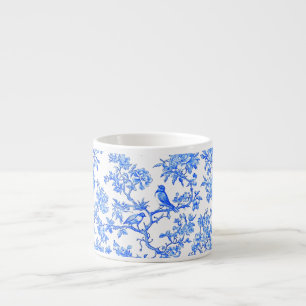 PixDezines Ming Blue Chinoiserie, Bird Peonoies Espresso Cup
