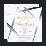 PixDezines Minimalist Bar Mitzvah, Faux Gold Invitation<br><div class="desc">PixDezines chic and modern minimalist Bar Mitzvah, added with modern handwritten script font. Monogram on faux gold Star of David. Please contact us if you wish to customise your name with the same font. DIY for any event, simply delete unused layers. Our dynamic design allows you to edit all elements....</div>