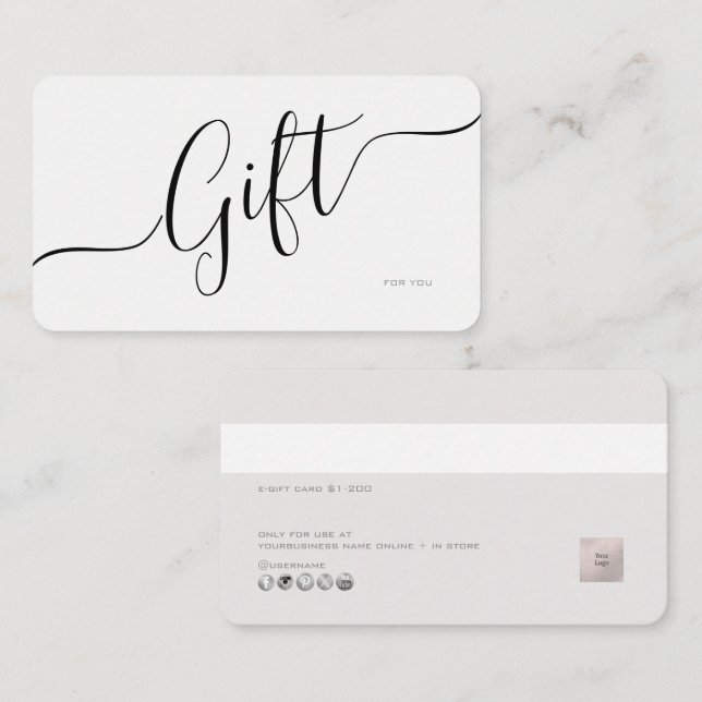 PixDezines Minimalist E Gift Card (Front/Back)