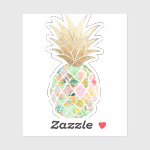 PixDezines Mint Green Aloha Pineapple, Faux Gold