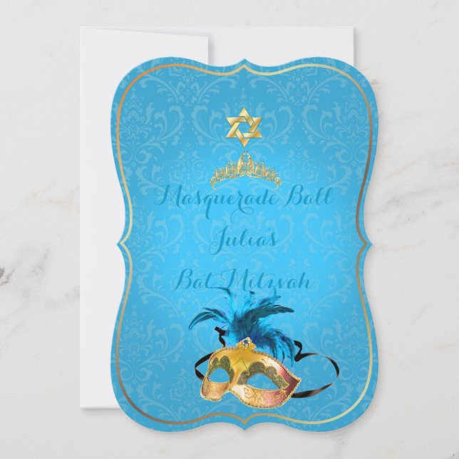 PixDezines Mitzvah Masquerade/DIY colour!! Invitation (Front)