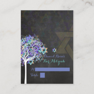PixDezines mitzvah place cards/tree of life Card