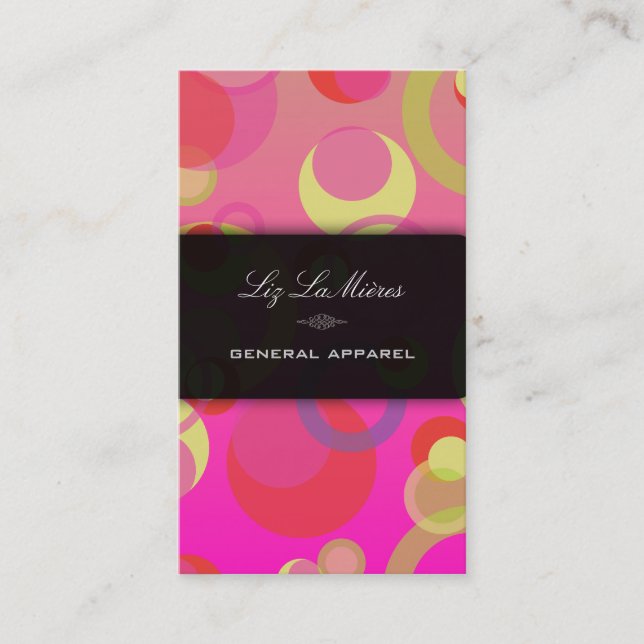 PixDezines Mod Bubbles / Retro Syle + Colours Business Card (Front)