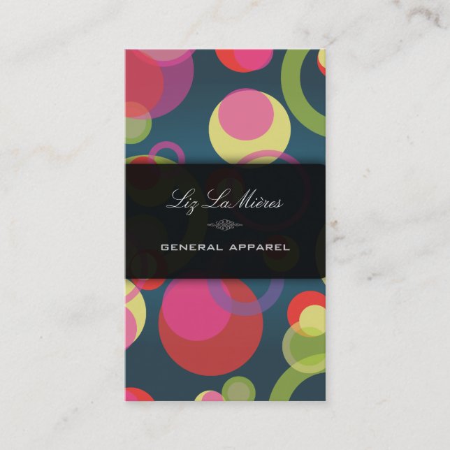 PixDezines Mod Bubbles / Retro Syle + Colours Business Card (Front)