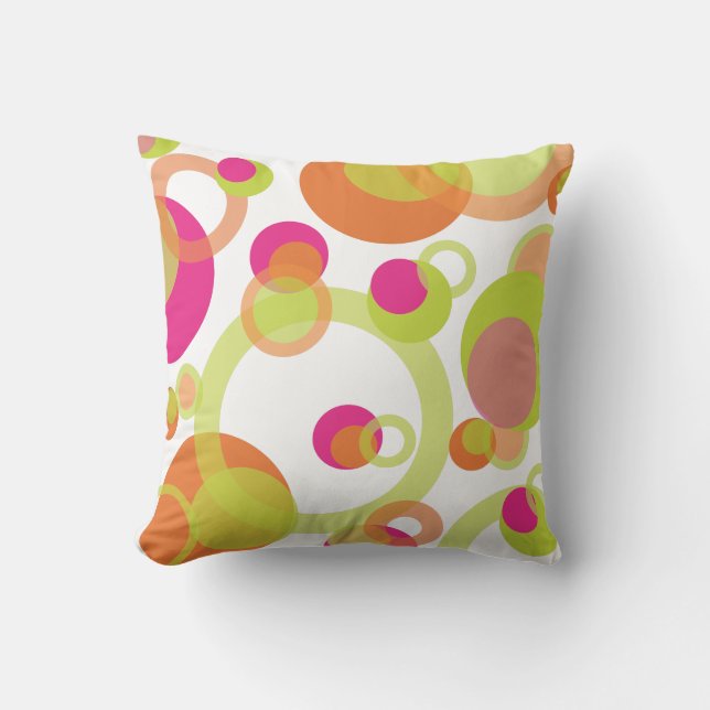 PixDezines mod bubbles/tangerine/diy background Cushion (Front)