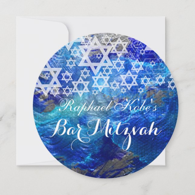 PixDezines /mod stars/Bar Mitzvah Invitation (Front)