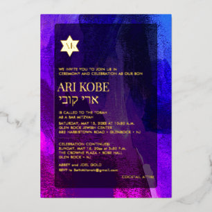 PixDezines Modern Abstract Watercolor Bar Mitzvah