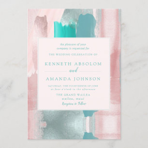 PixDezines Modern Art Colour Teal Sage Invitation