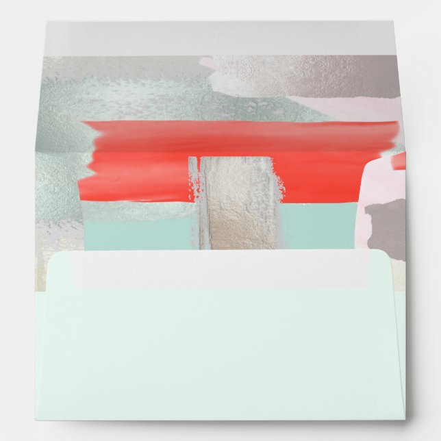 PixDezines Modern Art Seafoam Coral Envelope (Back (Bottom))