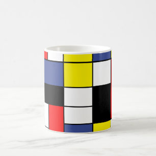 PixDezines Mondrian, Minimalist Coffee Mug