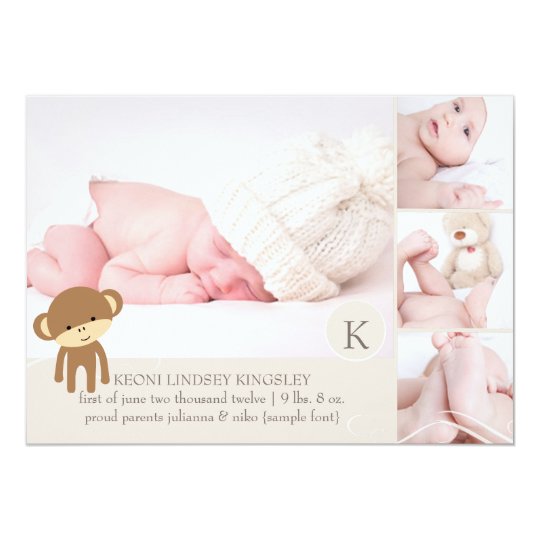PixDezines monkey photos birth announcement