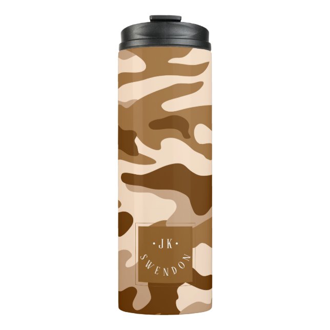PixDezines Monogram Desert Sand Camouflage Thermal Tumbler (Front)