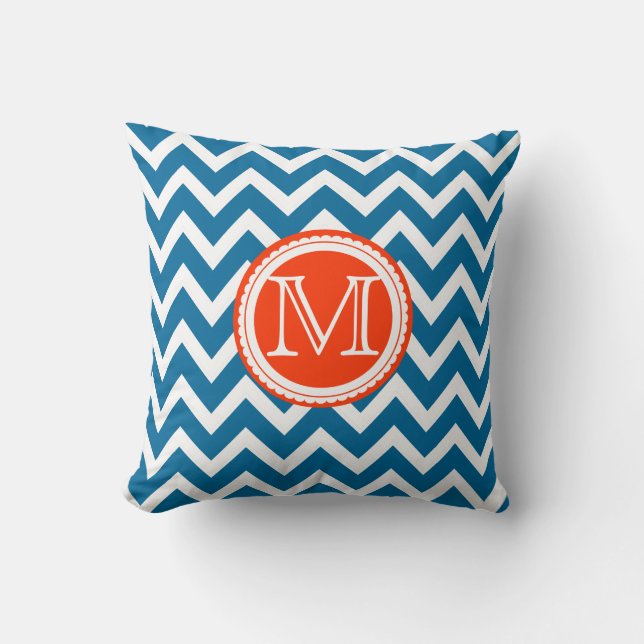 PixDezines monogram diy colour chevron pattern Cushion (Front)