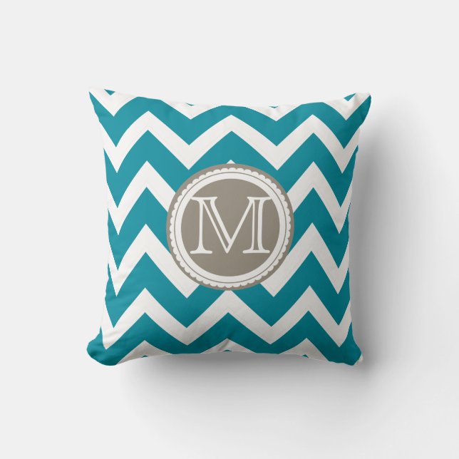 PixDezines monogram diy colour/chevron pattern Cushion (Front)