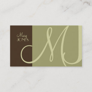 PixDezines MONOGRAM En Retro/DIY Colours Business Card