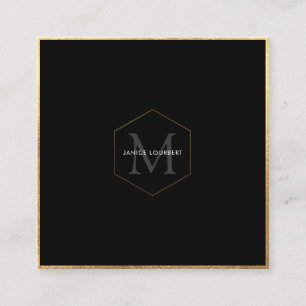 PixDezines MONOGRAM/FAUX GOLD HONEYCOMB Square Business Card