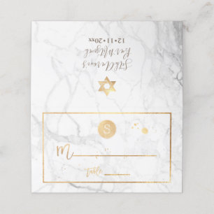 PixDezines Monogram Faux Gold+Marble Place Card