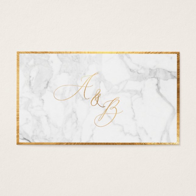 PixDezines Monogram Marble+Faux Gold Calligraphy (Front)