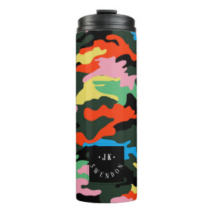 PixDezines Monogram Neon Colours Camouflage Thermal Tumbler