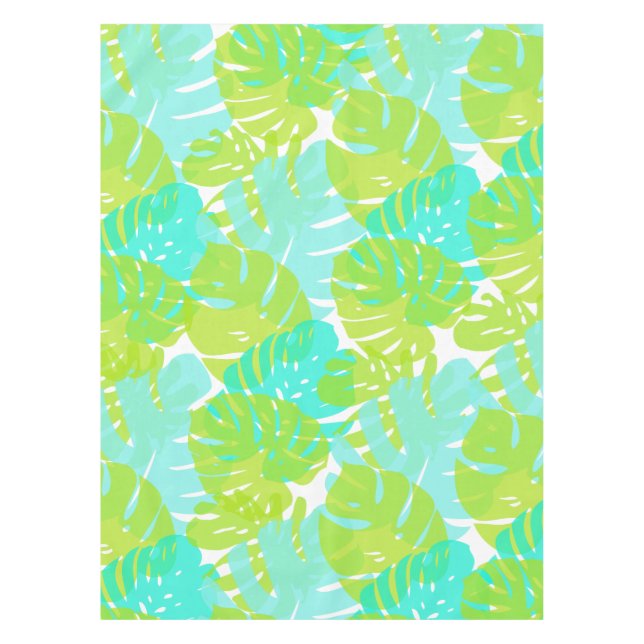 PixDezines Monstera/Aqua/Lime/DIY background colou Tablecloth (Front)