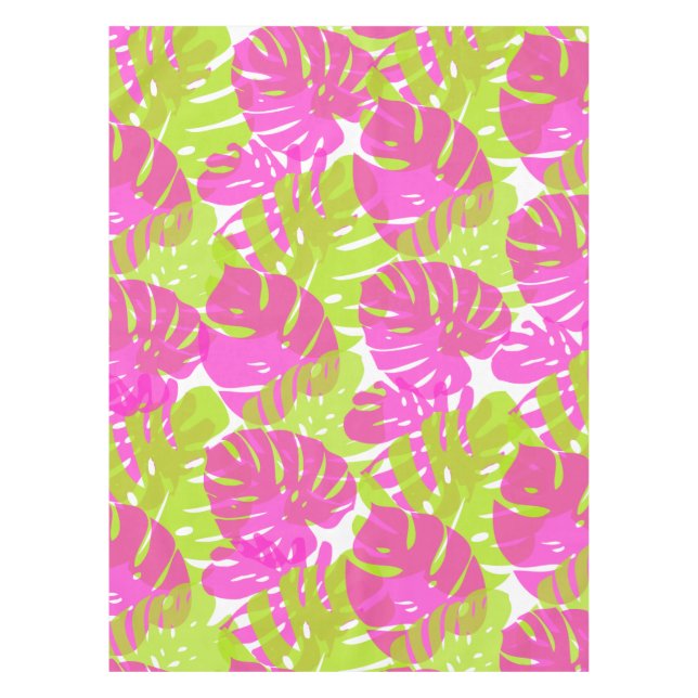 PixDezines Monstera/Neon Pink/Lime/DIY background Tablecloth (Front)